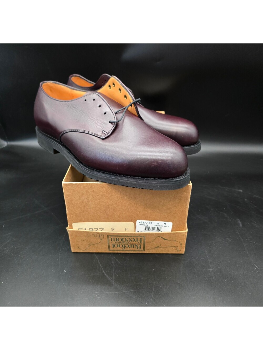 VINTAGE Barefoot Freedom by Drew FRANKLIN 9M Cordovan Leather MADE IN USA Vibram